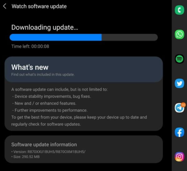 Samsung Galaxy Watch 4 ilk güncellemesini alıyor