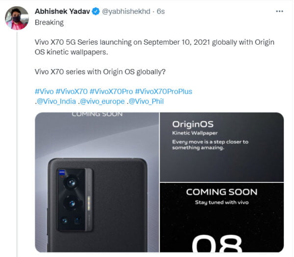 Vivo X70 serisi küresel lansman tarihi açıklandı 2 yy5