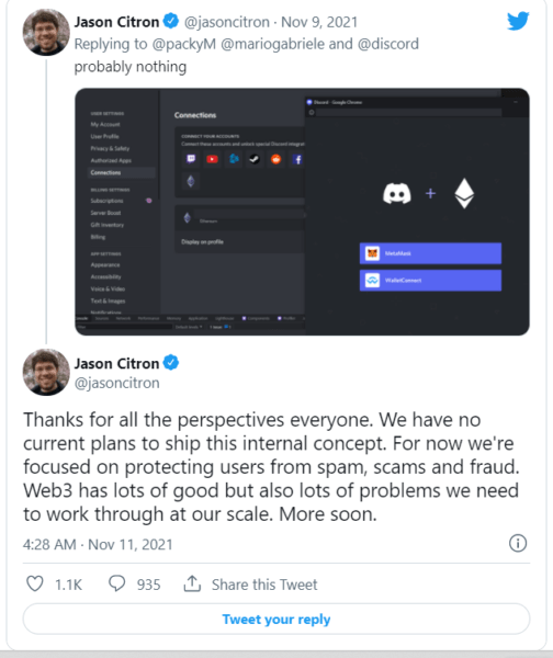 Discord şimdilik NFT planlarını duraklattı