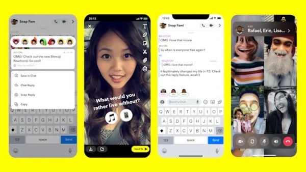 Snapchat, sohbetlere bitmoji tepkileri ve dizili yanıtlar ekliyor