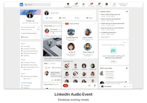 LinkedIn Clubhouse tarzı sesli etkinlikler sunacak