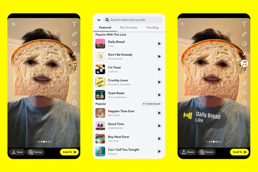 Snapchat artık videolarınız için önerilen müzikler sunacak