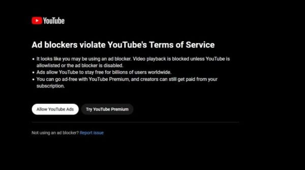 Youtube, reklam engelleme