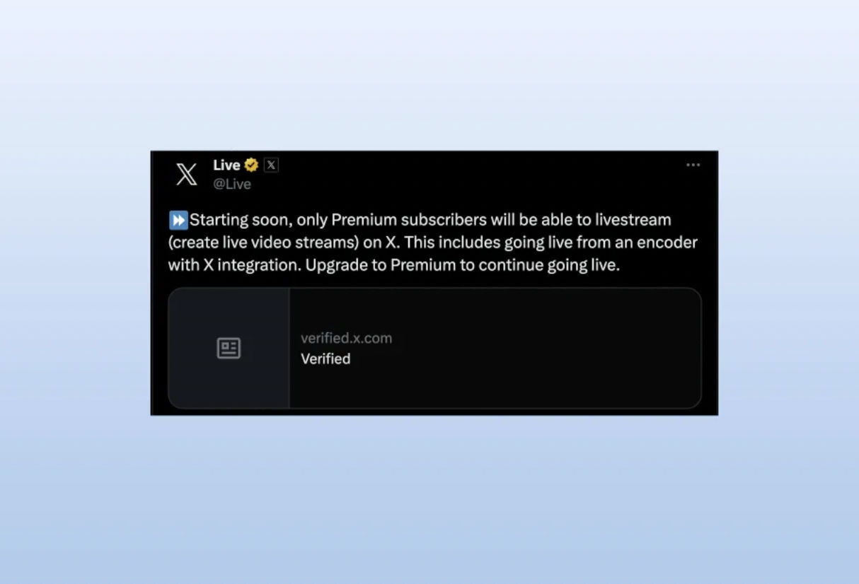 X, canlı akış özelliği için yeniliklerini duyurdu