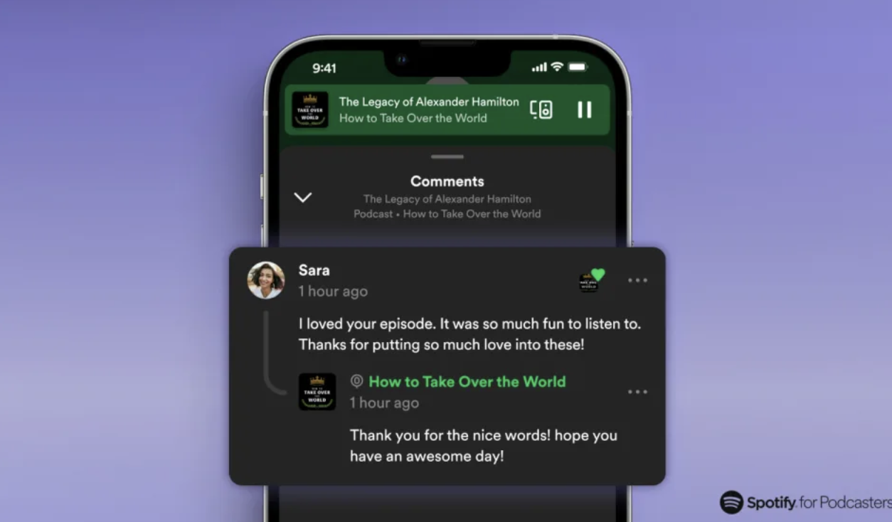 Spotify podcast'ler için yorum bölümü başlatıyor