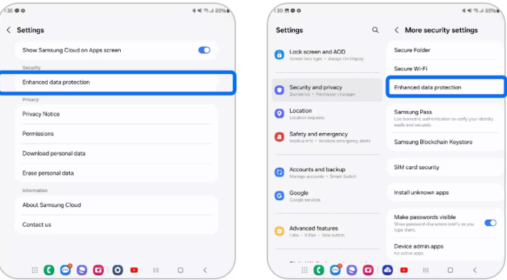 Samsung, Galaxy cihazları için 2 yeni güvenlik önlemi getirdi 3 Samsung Cloud Enhanced Data Protection