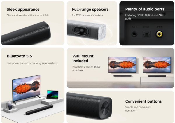 Xiaomi Soundbar 2.0ch dünya çapında tanıtıldı 2 Xiaomi Soundbar 2.0ch