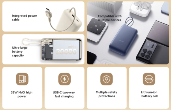 33W Power Bank 20000mAh modeli