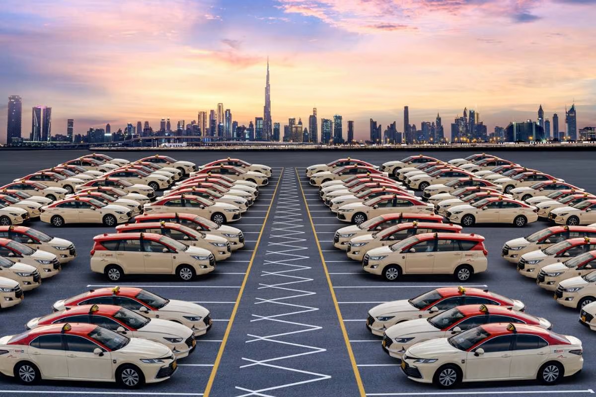 Electric taxi fleet in Dubai. BYD is