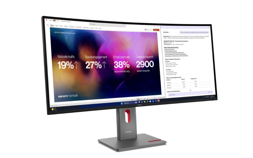 IFA 2025’te Tanıtıldı: Lenovo’nun Yeni 39,7 inç Ultra Geniş Monitörü 1 Lenovo ThinkVision P40WD 40 1024x640 1