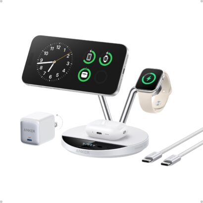 Anker Prime Wireless Charging Station 3 in 1 MagGo AirCool Dock Stand white