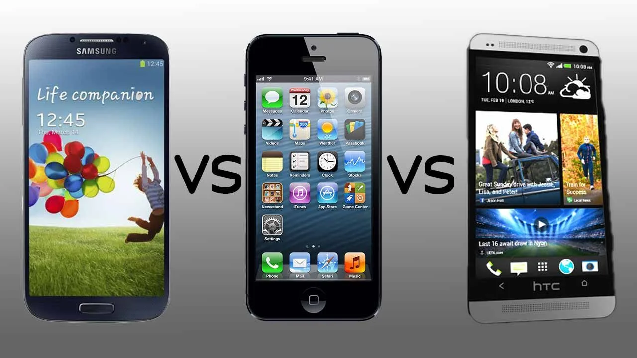 Samsung Galaxy S4 vs Apple iPhone 5 vs HTC One